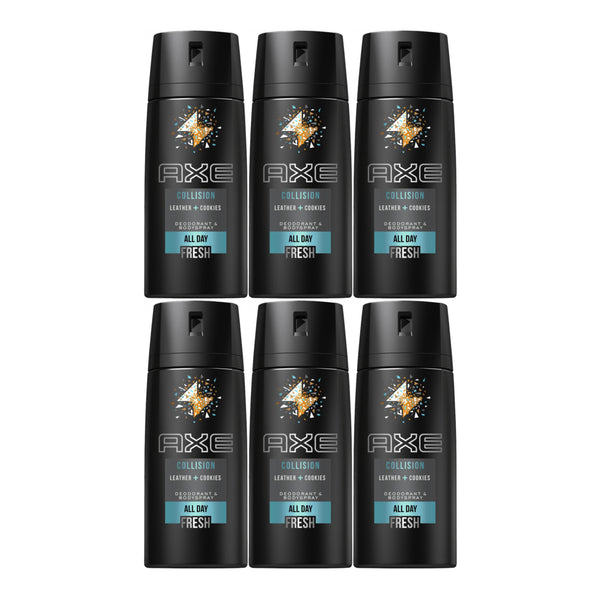 Axe Collision Leather + Cookies Deodorant Body Spray 150ml (Pack of 6)