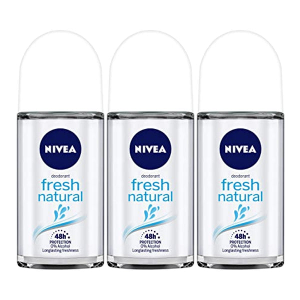 Nivea Fresh Natural Anti-Perspirant Deodorant, 1.7oz(50ml) (Pack of 3)