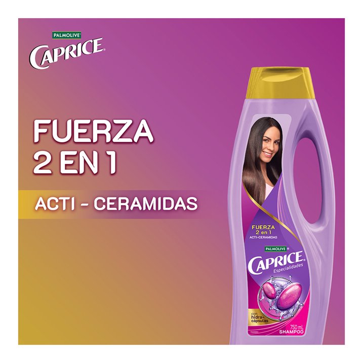 Caprice Shampoo 2-en-1 Fuerza (Anti-Ceramidas), 25.4oz (750ml
