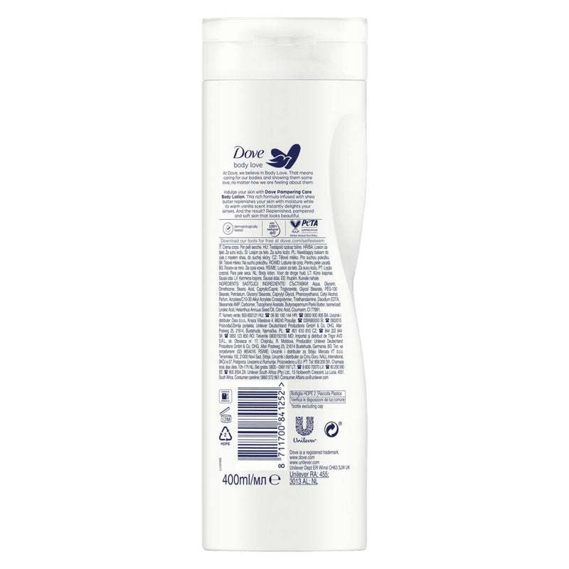 Dove Pampering Care With Shea Butter & Vanilla Body Lotion, 400ml (Pack of 2)