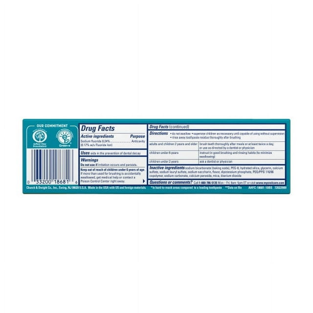 Arm & Hammer Enamel Defense Crisp Mint Toothpaste, 4.3oz (121g) (Pack of 3)
