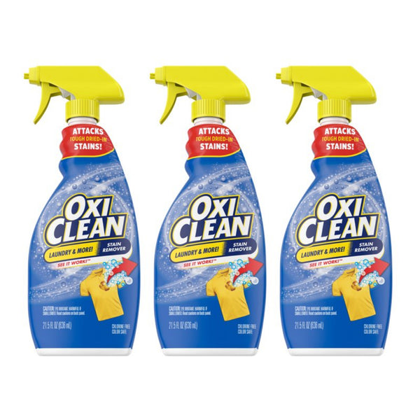 OxiClean Laundry & More Stain Remover Spray, 21.5 Fl Oz (Pack of 3)