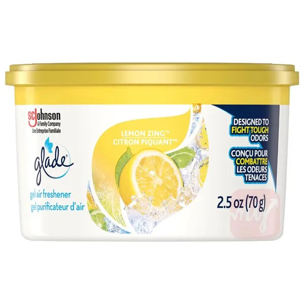 Glade Mini Gel Air Freshener - Lemon Zing Scent, 2.5oz (70g)