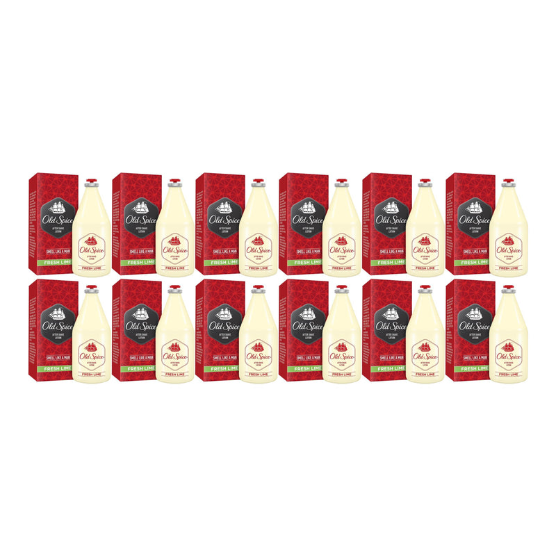 Old Spice After Shave Lotion Fresh Lime Scent, 50ml (Pack of 12)