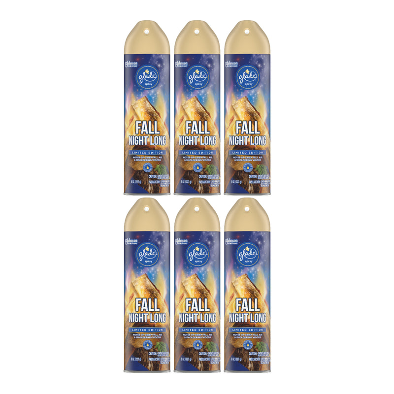 Glade Spray Fall Night Long Air Freshener - Limited Edition, 8 oz (Pack of 6)