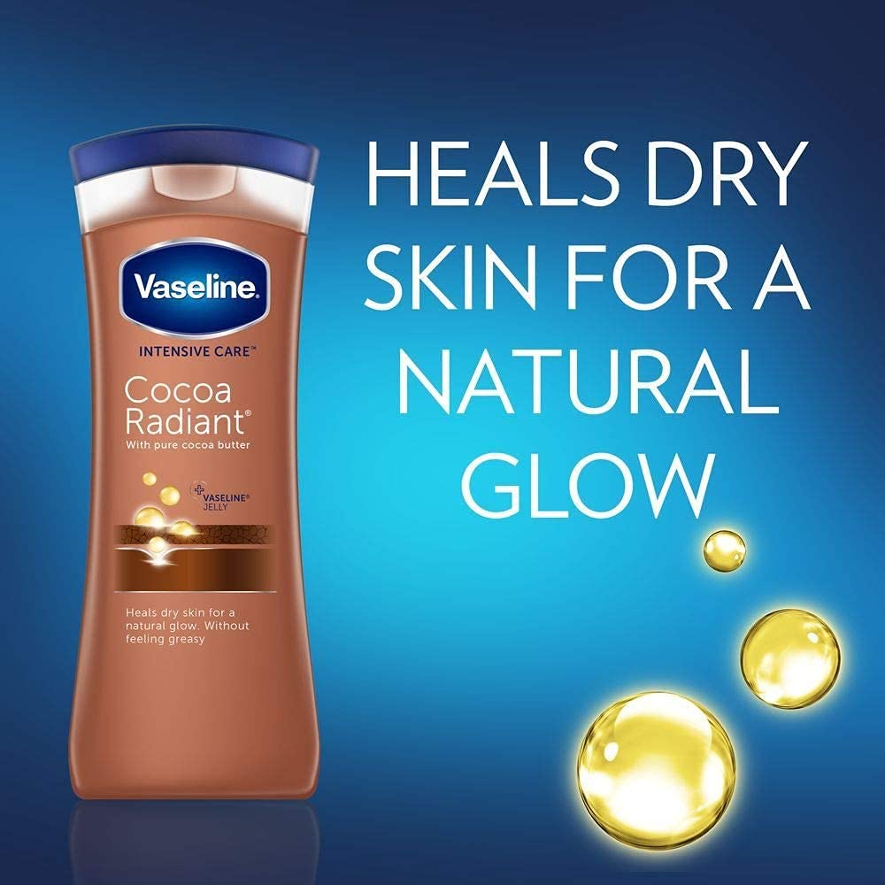 Vaseline Cocoa Glow Pure Cocoa \u0026 Shea Butter Lotion 400ml (Pack of 2) –  MarketCOL, image size:1000x1000