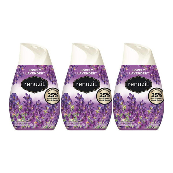 Renuzit Gel Air Freshener Lovely Lavender Scent, 7oz (Pack of 3)