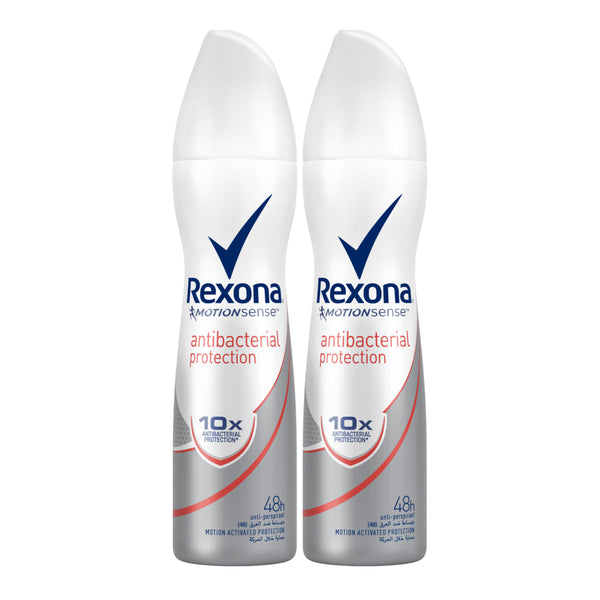 Rexona Antibacterial Protection 48 Hour Body Spray Deodorant, 200ml (Pack of 2)