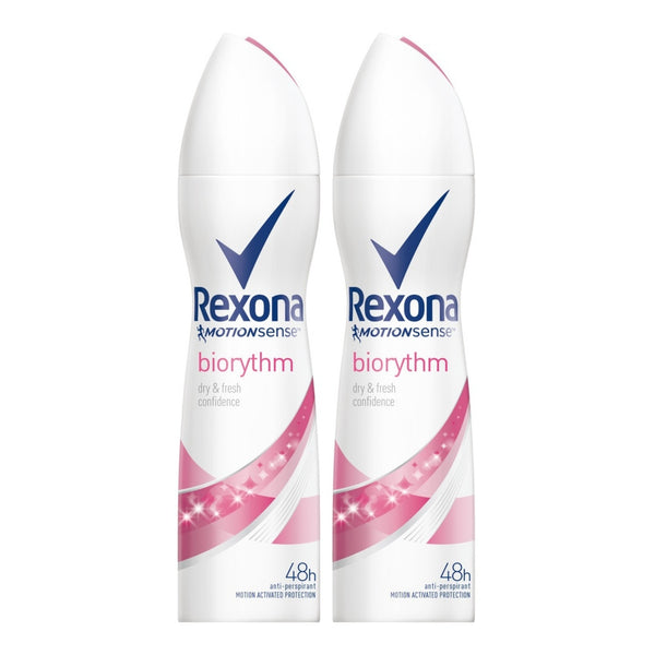 Rexona Motionsense Biorythm 48 Hour Body Spray Deodorant, 200ml (Pack of 2)
