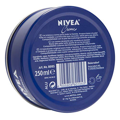 Nivea Cream Tin - Body, Face, and Hand Care, 250ml