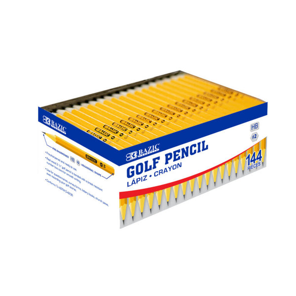 [Wood] Yellow Pencil #2 Bulk Pre-Sharpened Golf Pencil (144/Pack)