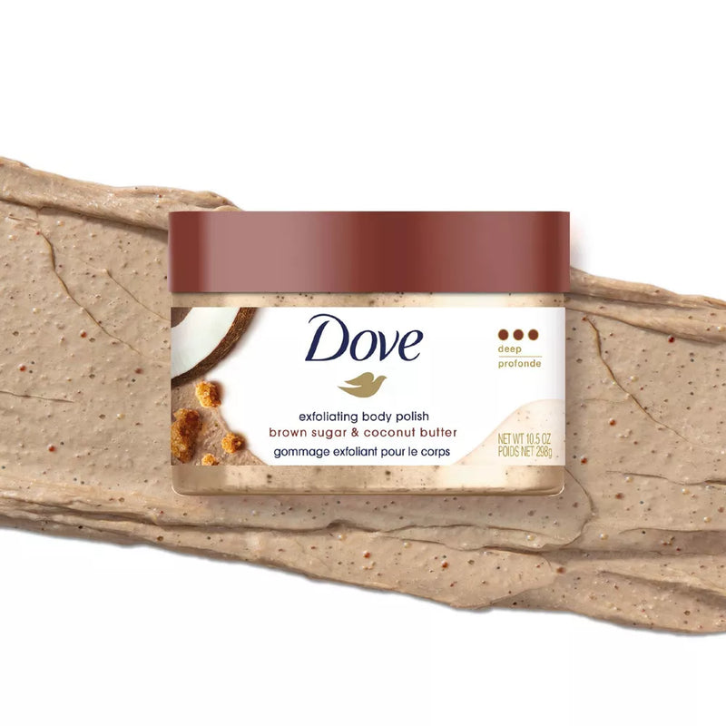 Dove Exfoliating Body Polish Brown Sugar & Coconut Butter, 10.5 oz (Pack of 3)