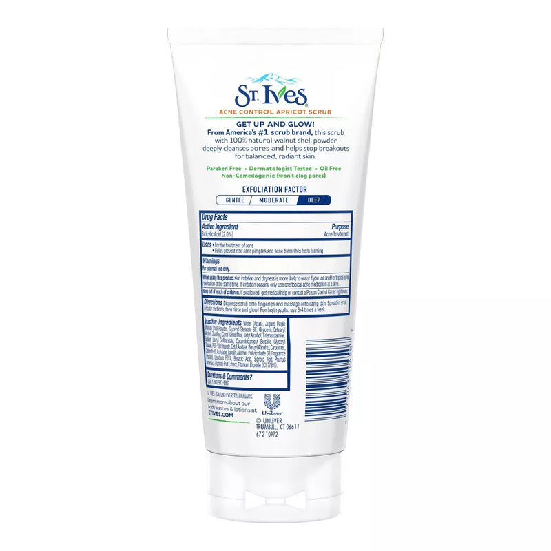St. Ives Acne Control Apricot Scrub, 6 oz (Pack of 2)