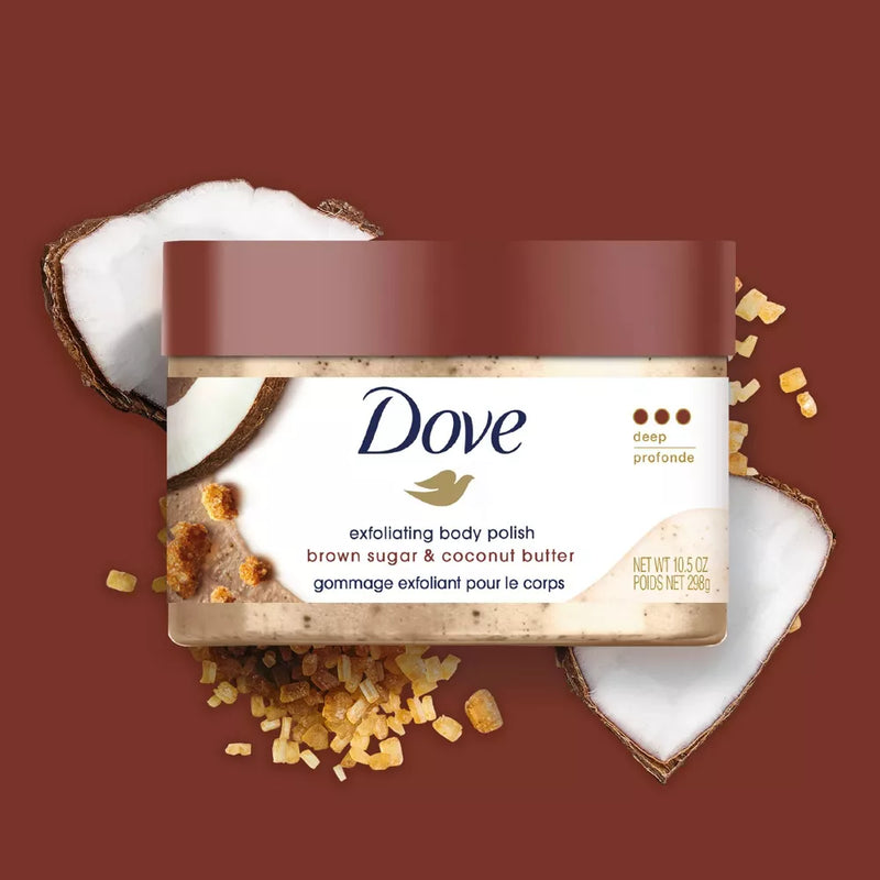 Dove Exfoliating Body Polish Brown Sugar & Coconut Butter, 10.5 oz (Pack of 2)