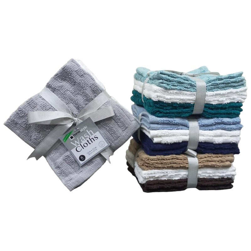 Homestyle Essentials Elegant Wash Cloths, 12 x 12, 6 ct. – MarketCOL