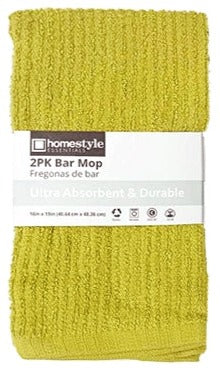 Homestyle Essentials Bar Mop Green, 16" x 19", 2 ct.
