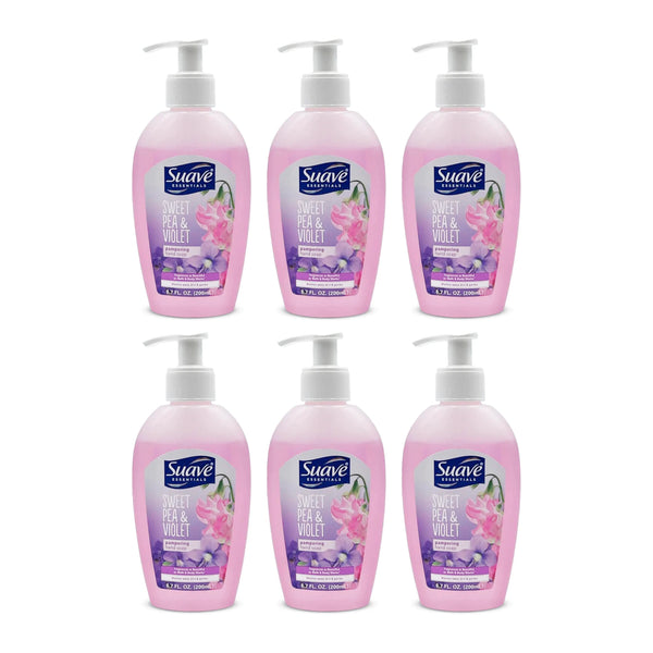 Suave Essentials Sweet Pea & Violet Scent Pampering Hand Soap 6.7oz (Pack of 6)
