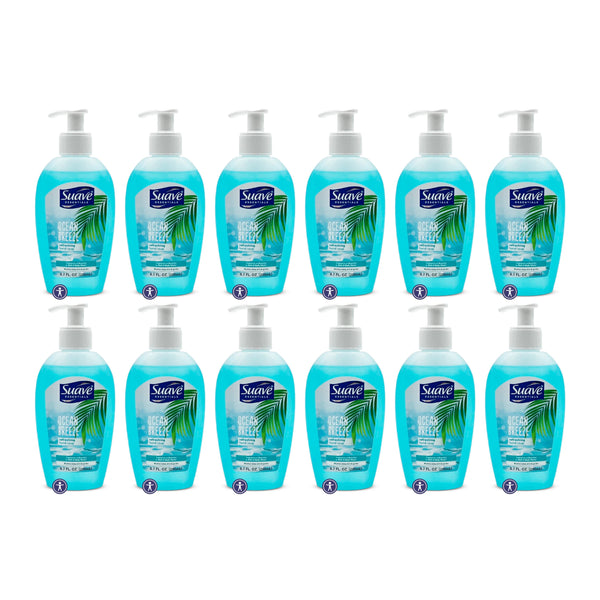 Suave Essentials Ocean Breeze Refreshing Hand Soap, 6.7oz (Pack of 12)