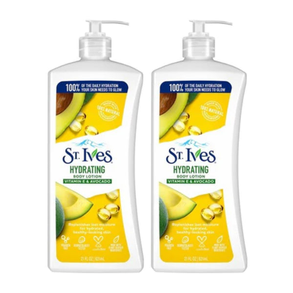 St. Ives Hydrating Vitamin E and Avocado Body Lotion, 21 oz (Pack of 2)