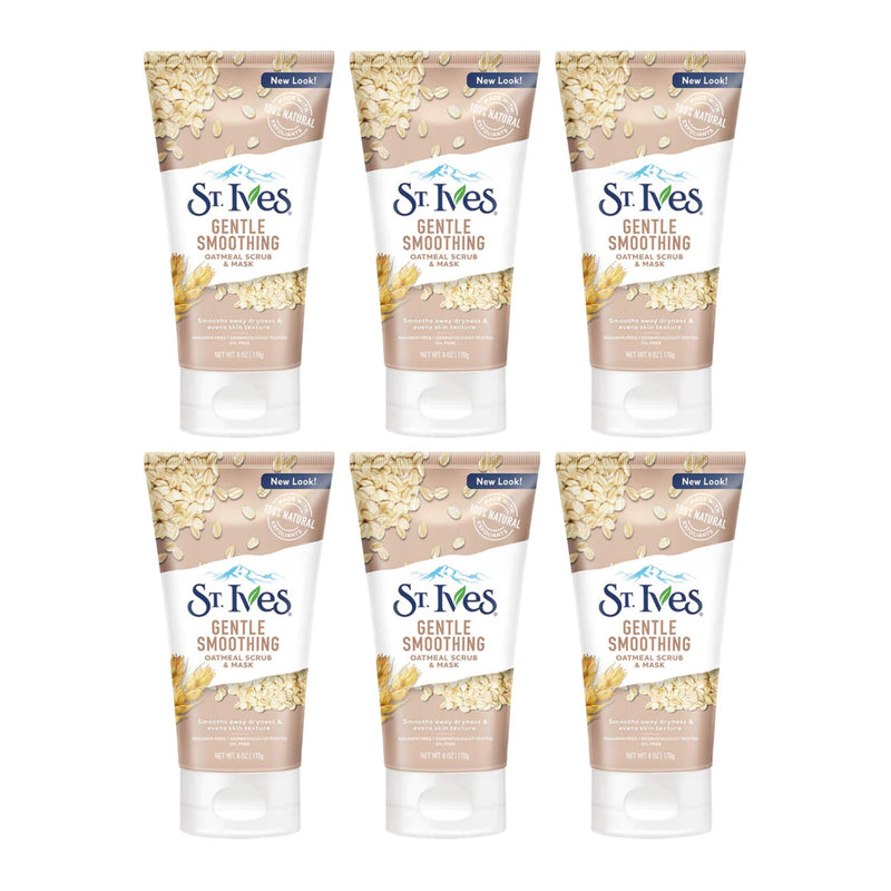 St. Ives Gentle Smoothing Scrub & Mask Oatmeal, 6 oz (Pack of 6)