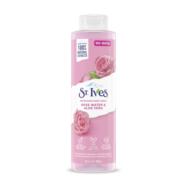St. Ives Rose Water & Aloe Vera Refreshing Body Wash, 22 fl oz