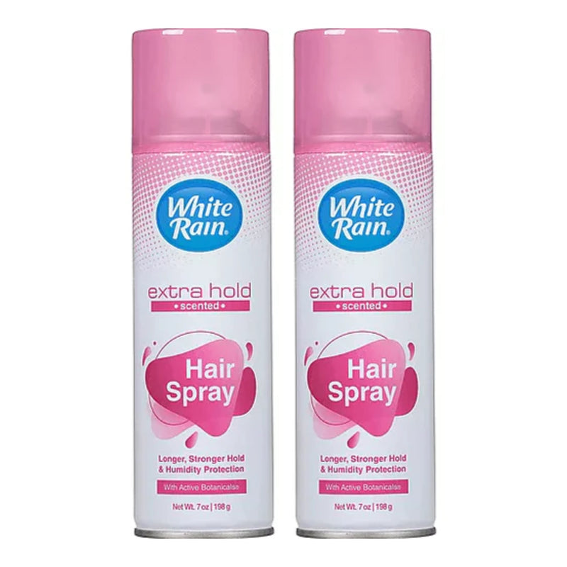 White Rain Extra Hold Scented Hairspray w/ Active Botanicals, 7oz (Pack of 2)