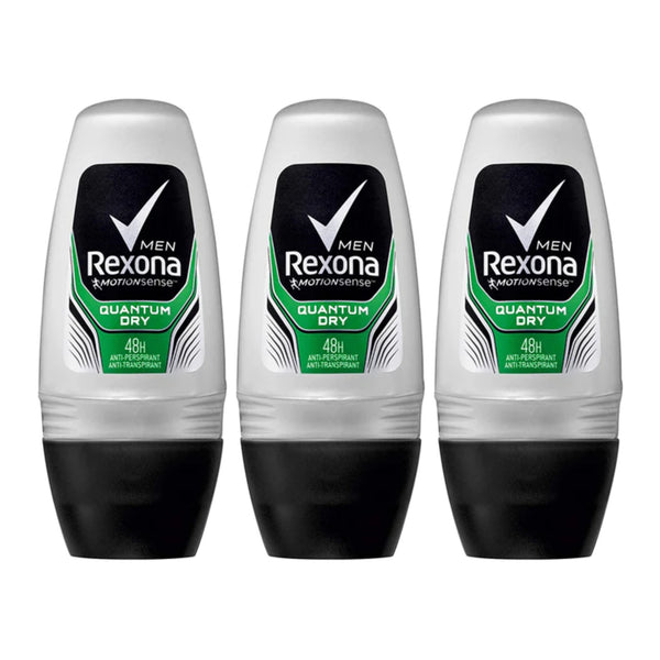 Rexona Men Motionsense Quantum Dry Roll-On Deodorant, 50ml (Pack of 3)