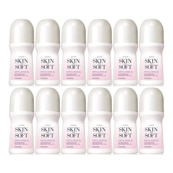 Avon Skin So Soft Roll-On Antiperspirant Deodorant, 75 ml 2.6 fl oz (Pack of 12)