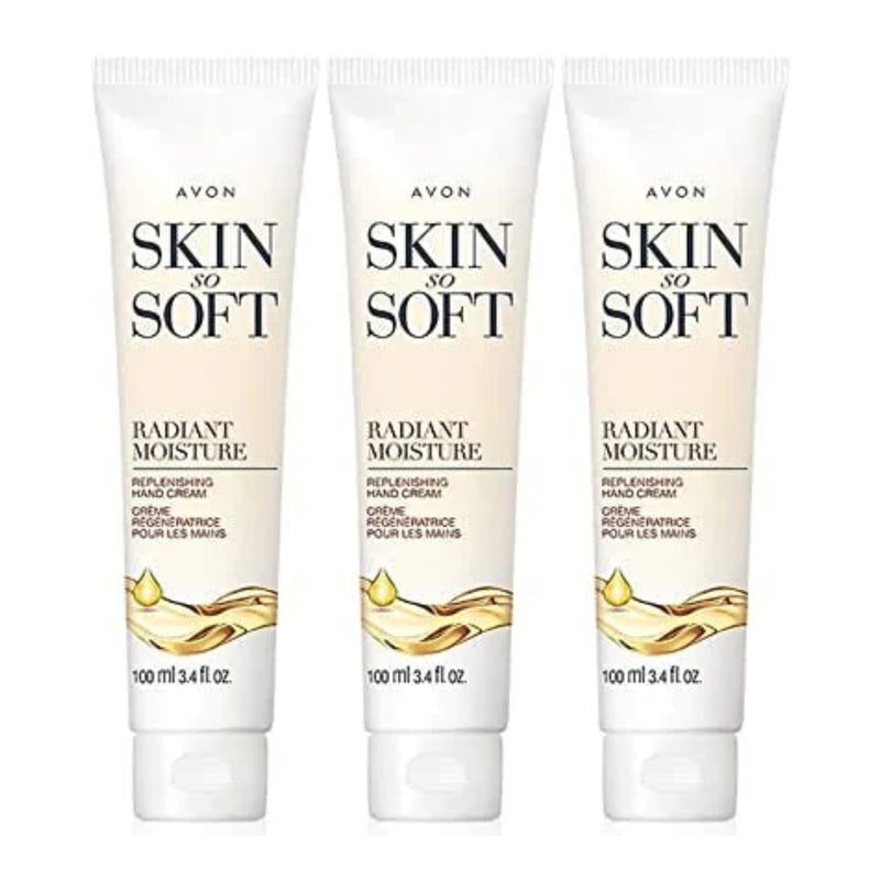 Avon Skin So Soft - Radiant Moisture Replenishing Hand Cream, 100ml (Pack of 3)