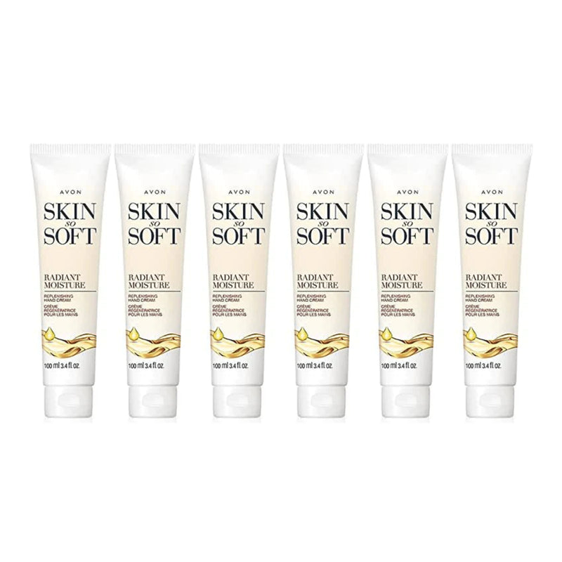 Avon Skin So Soft - Radiant Moisture Replenishing Hand Cream, 100ml (Pack of 6)