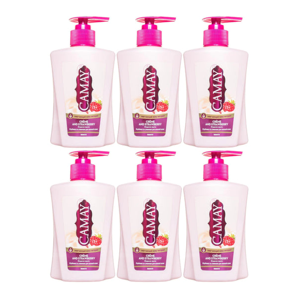 Camay Creme & Strawberry Liquid Soap, 225 ml (Pack of 6)
