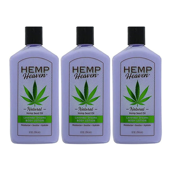 Hemp Heaven Natural Hemp Seed Oil Lotion - Lavender Dreams, 12 oz. (Pack of 3)