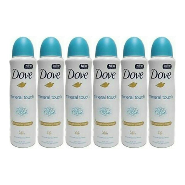 Dove Mineral Touch Anti-Perspirant Deodorant Body Spray, 150 ml (Pack of 6)