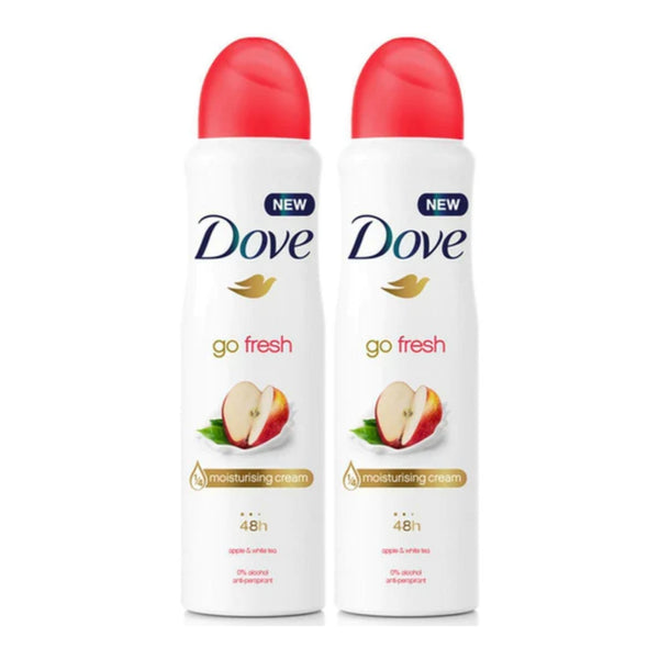 Dove Go Fresh Apple & White Tea Deodorant Body Spray, 150ml (Pack of 2)