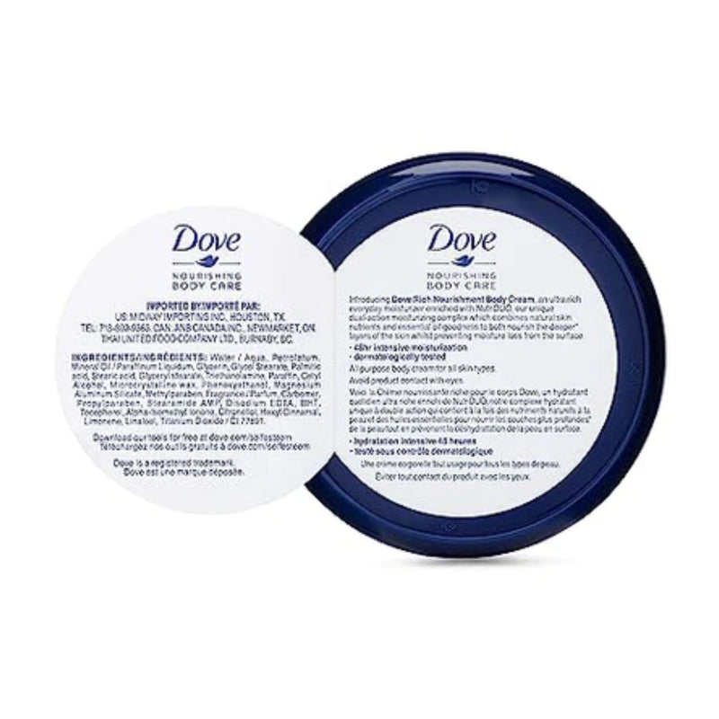 Dove Nourishing Body Care Rich Nourishment Cream, 50ml (Pack of 12)