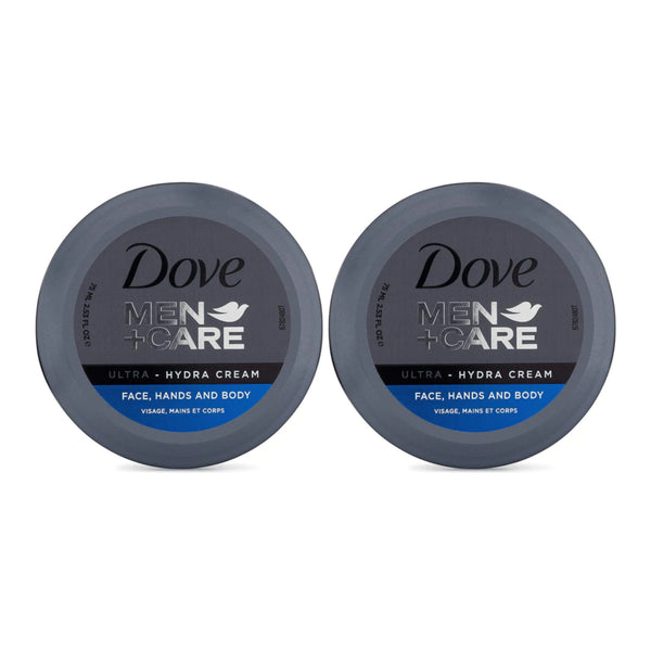 Dove Men+ Care Ultra-Hydra Cream (Face, Hands & Body), 75ml (Pack of 2)