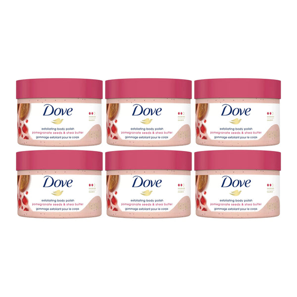 Dove Exfoliating Body Polish Pomegranate Seeds & Shea Butter 10.5 oz (Pack of 6)