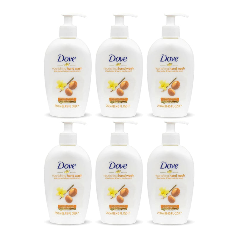 Dove Nourishing Shea Butter & Warm Vanilla Scent Hand Wash, 250ml (Pack of 6)