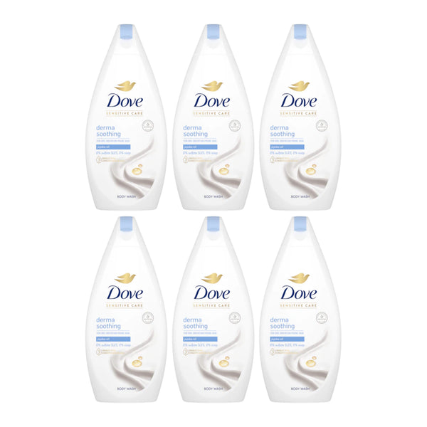 Dove Sensitive Care Derma Soothing w/ Jojoba Oil Body Wash, 16.9oz (Pack of 6)