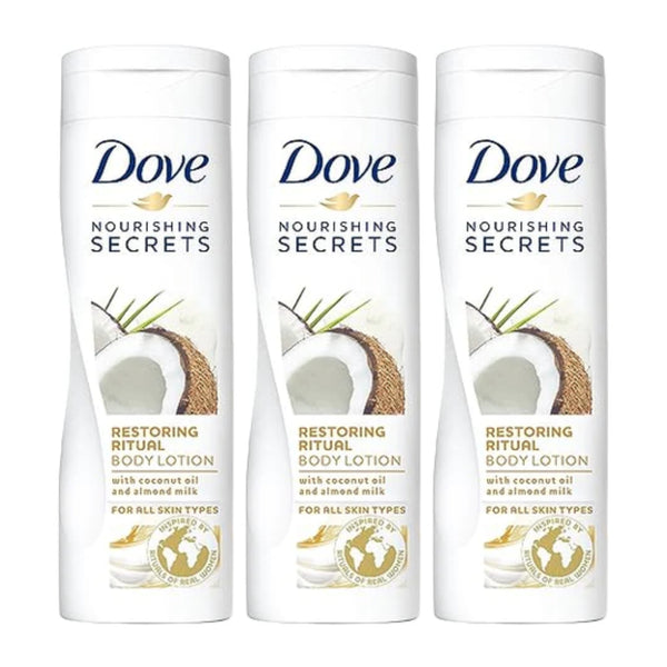 Dove Restoring Ritual Coconut Oil & Almond Milk Body Lotion, 250ml (Pack of 3)