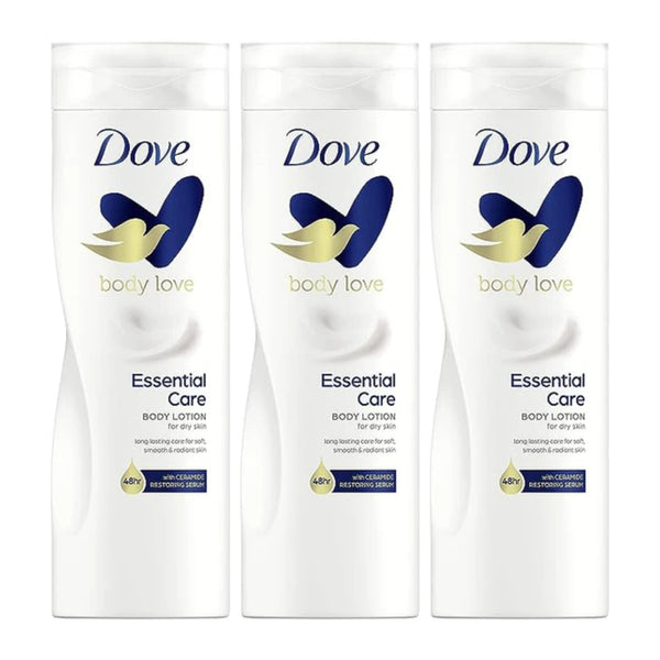 Dove Body Love Essential Care Body Lotion For Dry Skin, 400ml (Pack of 3)