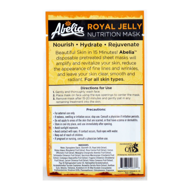 Abelia Royal Jelly Nutrition Mask (Pretreated), 0.85oz (24g) (Pack of 6)