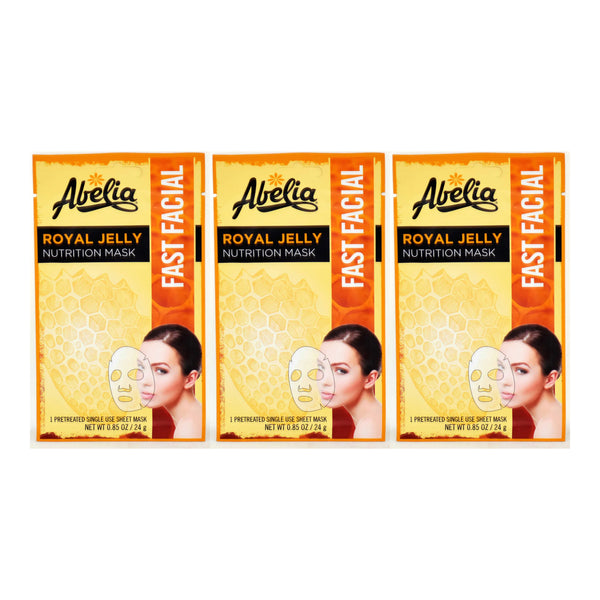 Abelia Royal Jelly Nutrition Mask (Pretreated), 0.85oz (24g) (Pack of 3)