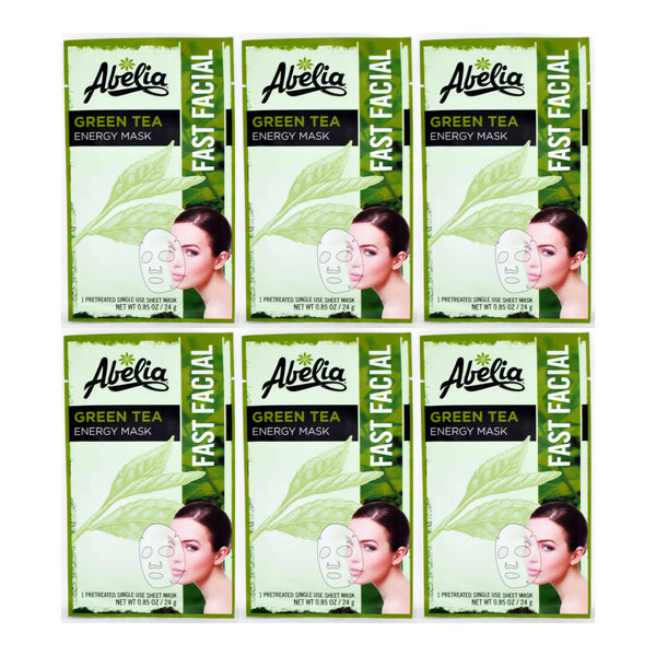 Abelia Green Tea Energy Mask (Pretreated), 0.85oz (24g) (Pack of 6)