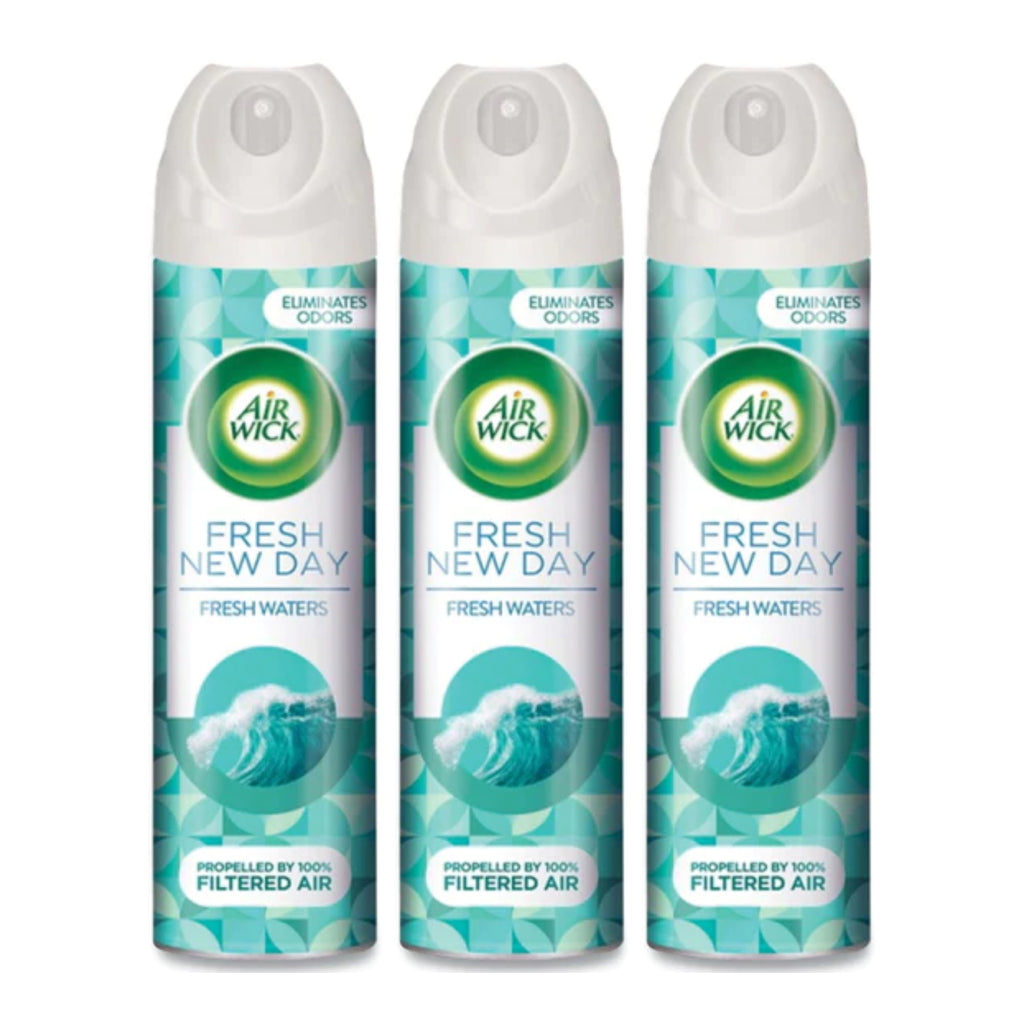 Air Wick Fresh new Day Eliminates odors Air freshener Fresh Waters  Propelled by 100 % Filtered air 8oz each 2 Pack 