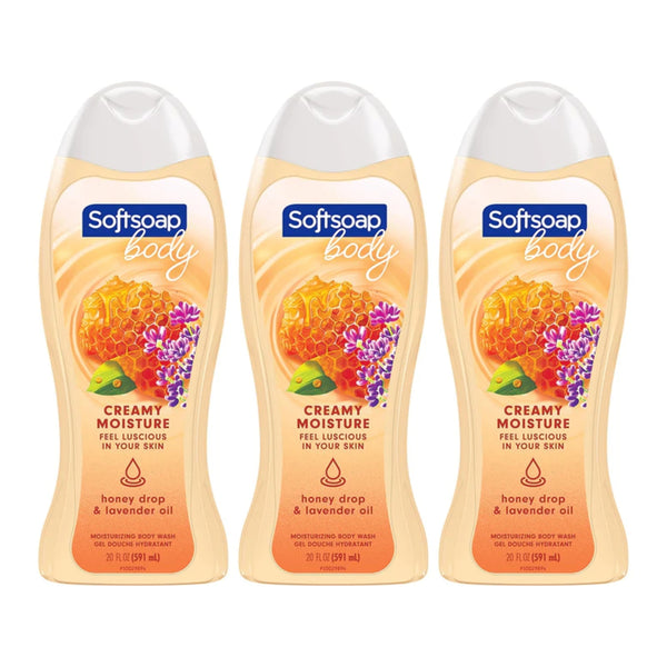 Softsoap Honey Drop & Lavender Oil Body Wash 20oz (591ml) (Pack of 3)