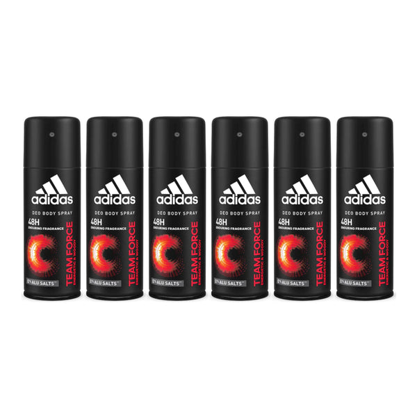 Adidas Team Force Energetic & Woody Deo Body Spray, 150ml (Pack of 6)