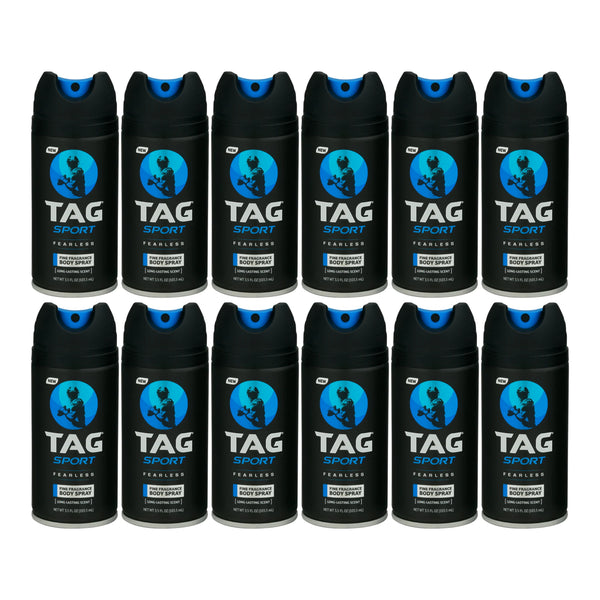 Tag Sport Fearless - Fine Fragrance Body Spray, 3.5oz. (Pack of 12)