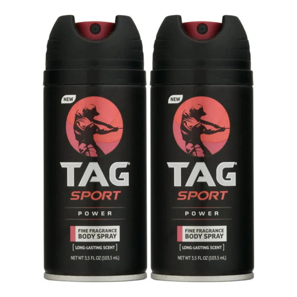 Tag Sport Power - Fine Fragrance Body Spray, 3.5oz. (Pack of 2)
