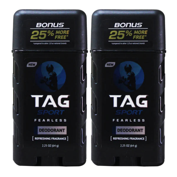 Tag Sport Fearless Deodorant Stick, 2.25oz (Pack of 2)